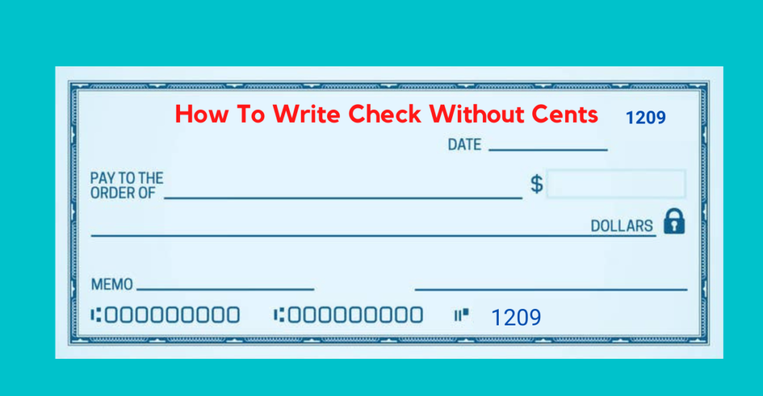 how to write a check without cents