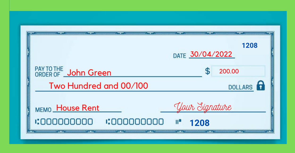how to write a check for 200 dollars