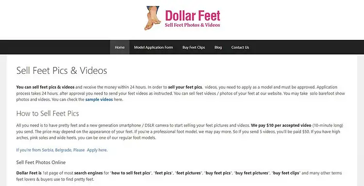 how to sell feet pics on dollar feet