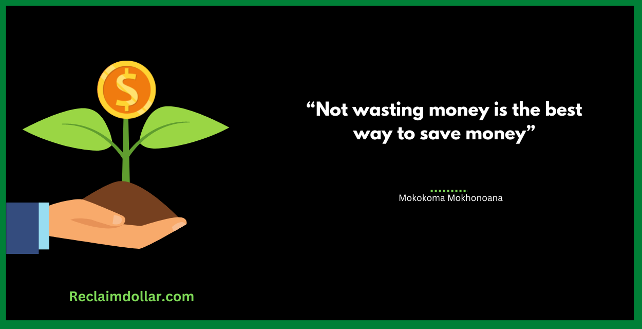 “Not wasting money is the best way to save money.”― Mokokoma Mokhonoana