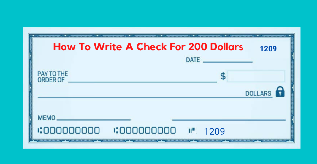 How To Write Check For 200 Dollars