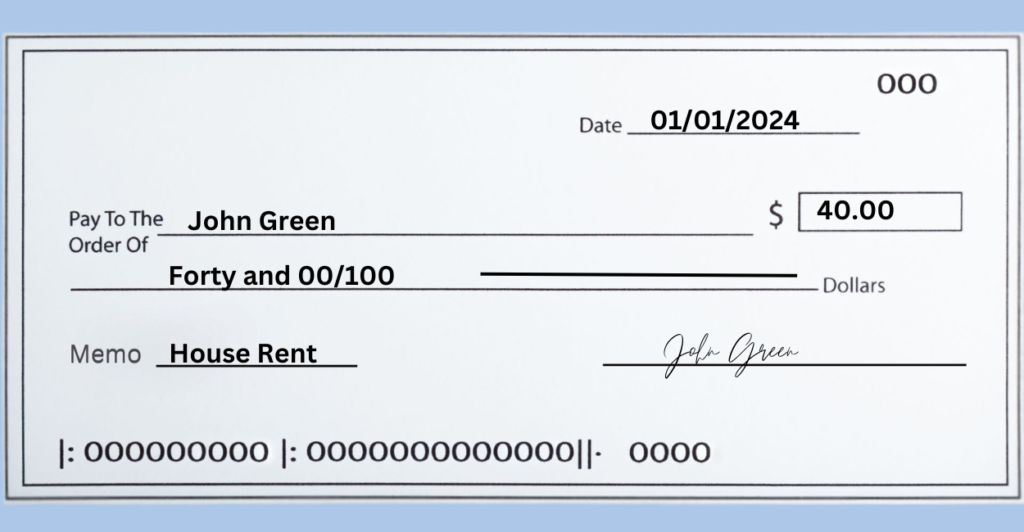 How to write a check for $40