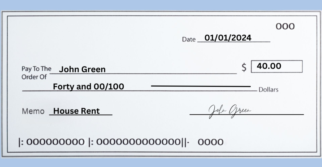 How to write a check for $40